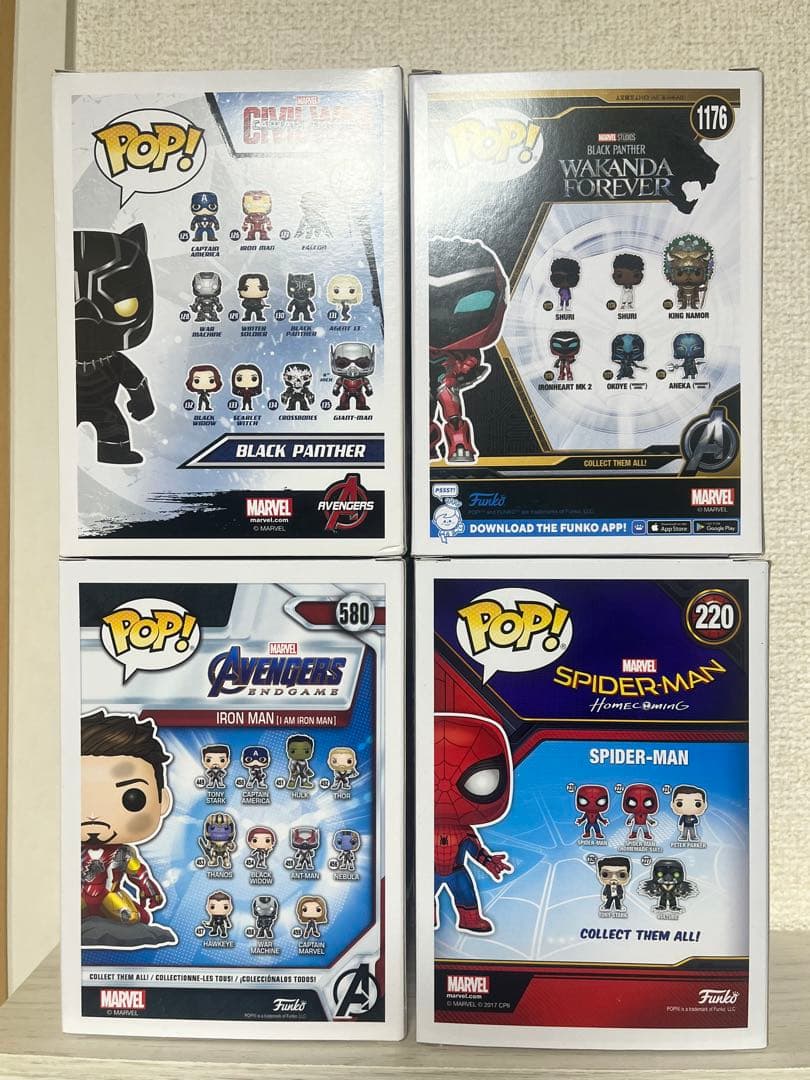 POP アイアンマン　スパイダーマン　アイアンハート　ブラックパンサー