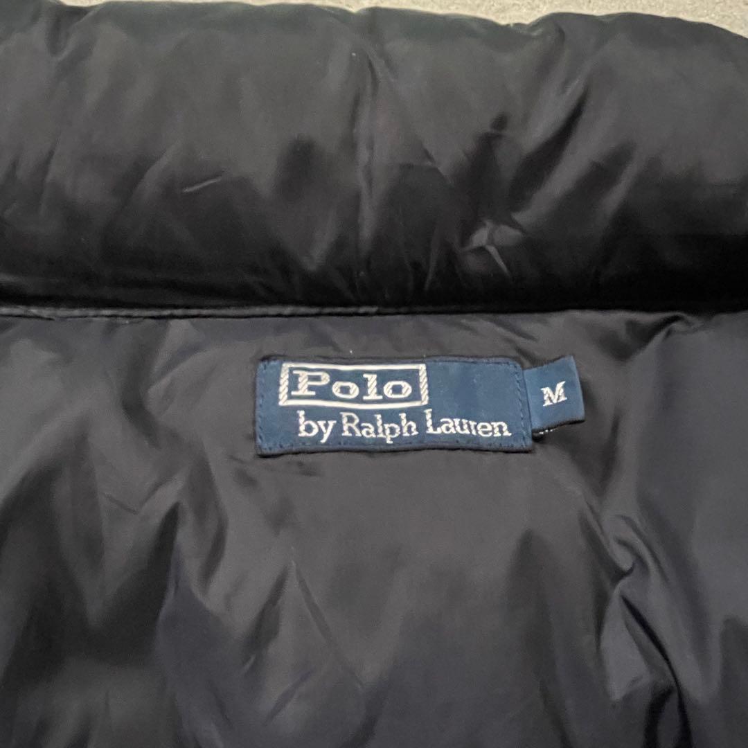 POLO RALPH LAURENダウンベスト フード収納ブラックオレンジポニー