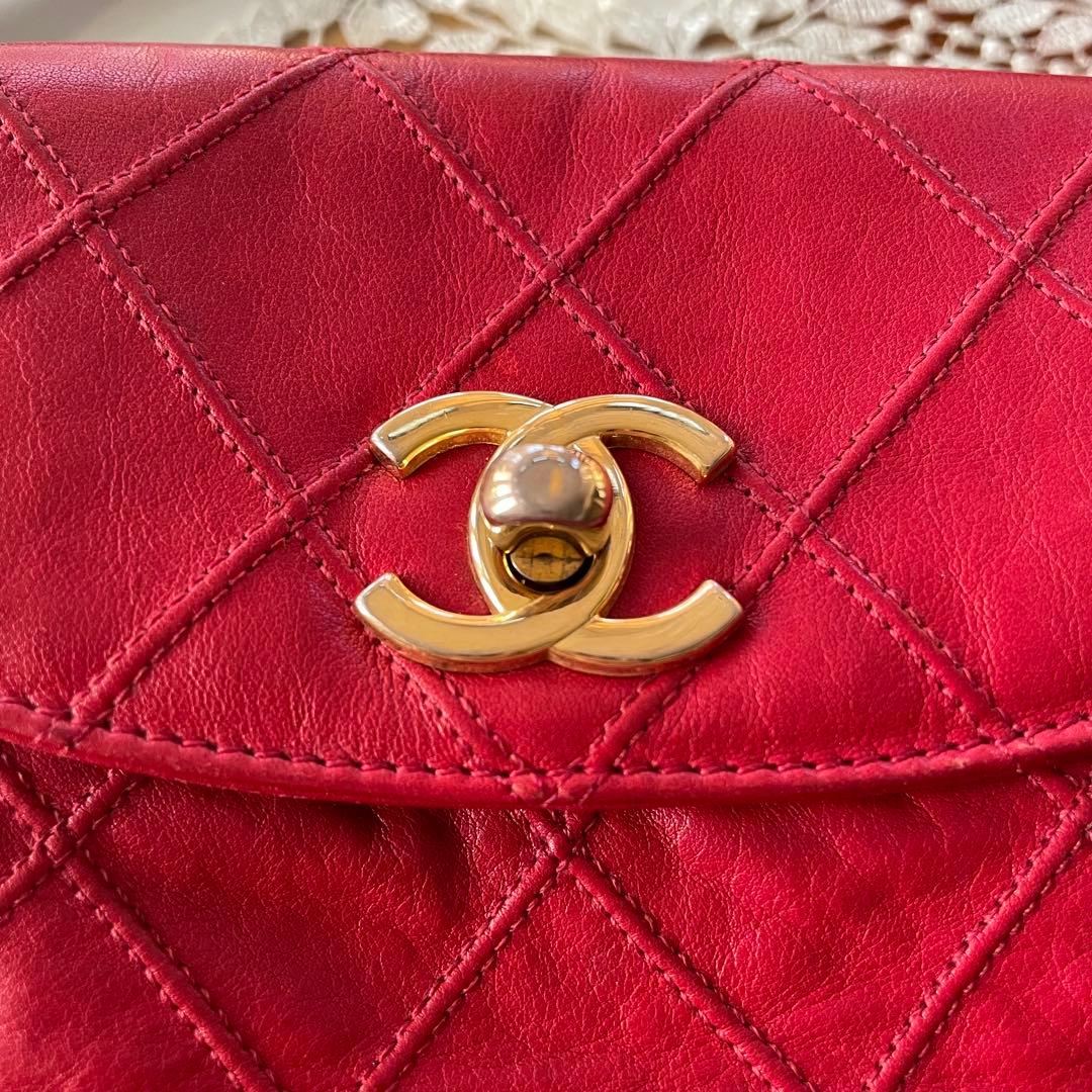 K*♡様 CHANEL ウエストポーチ　赤　ヴィンテージ