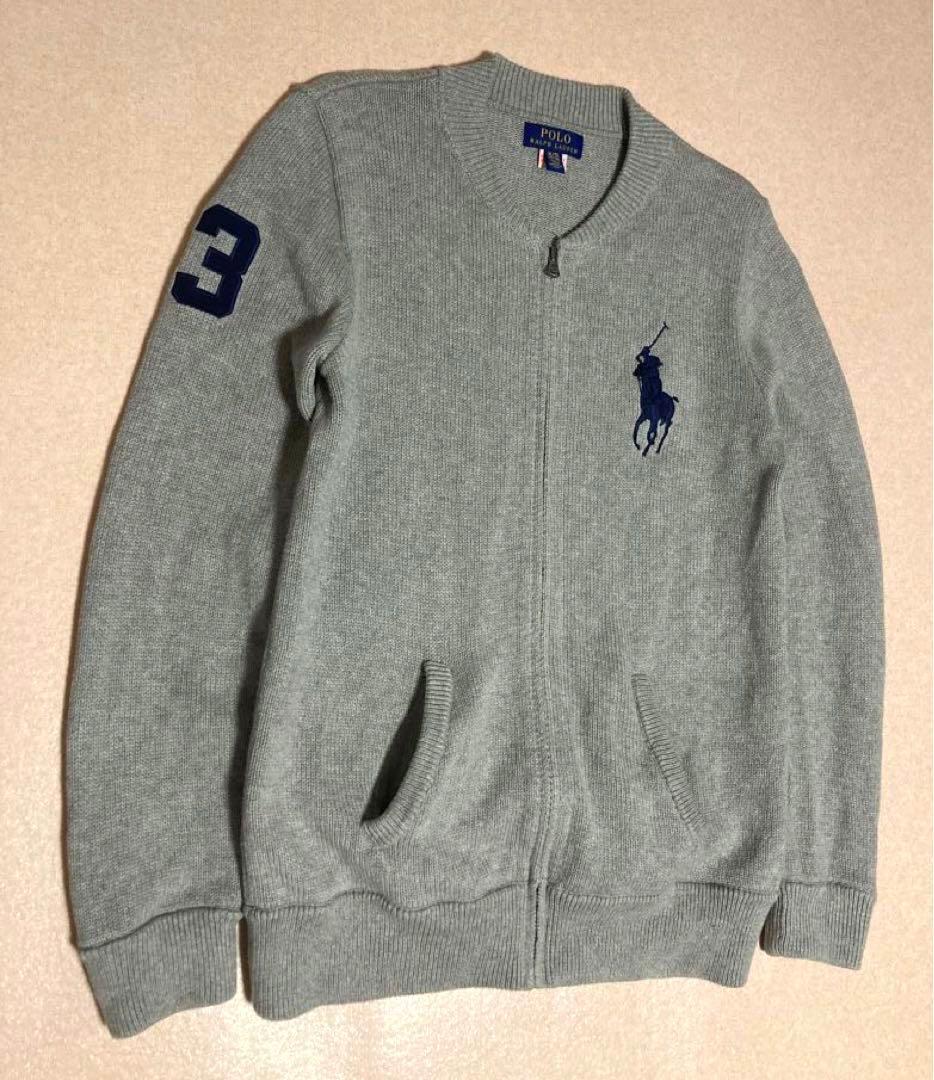 極美品 POLO RALPH LAUREN ノーカラー ニット ジャケット