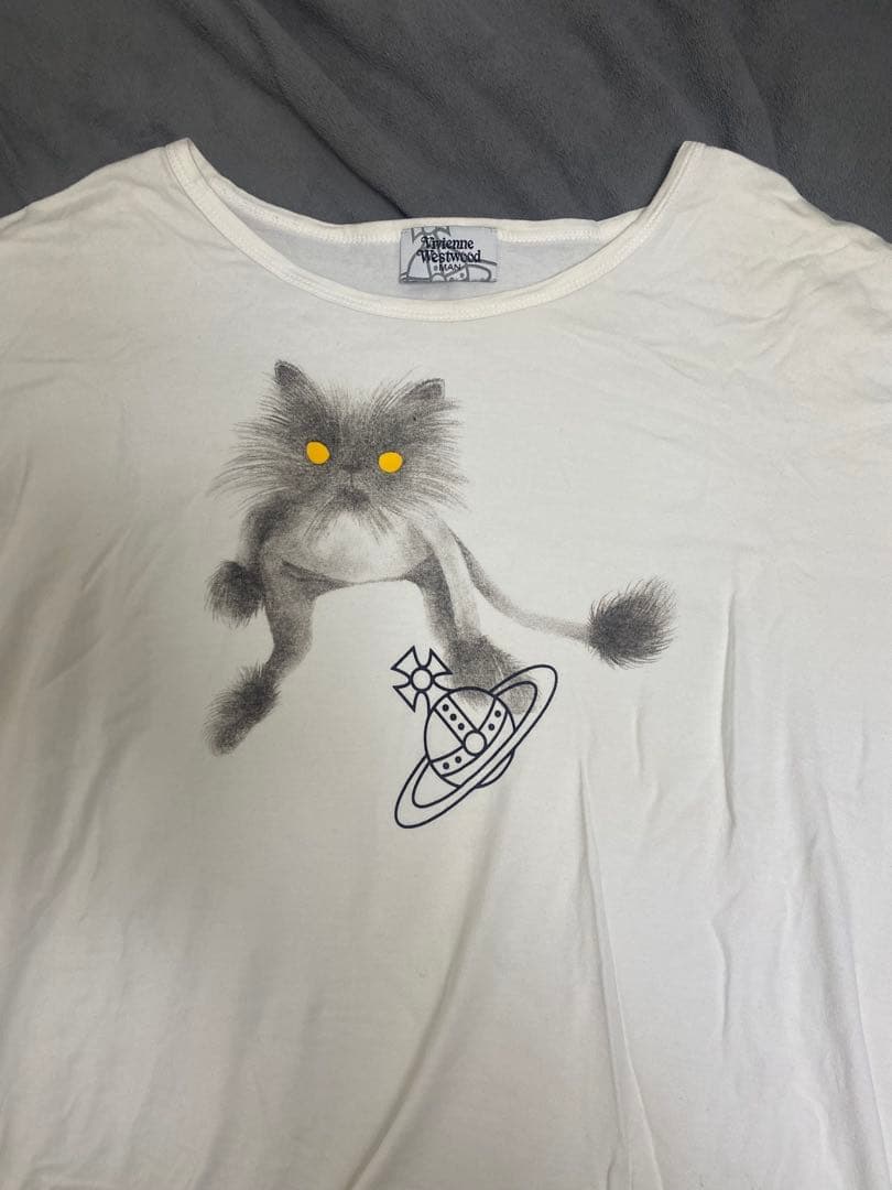 vivienne westwood man Tシャツ　猫プリント　白