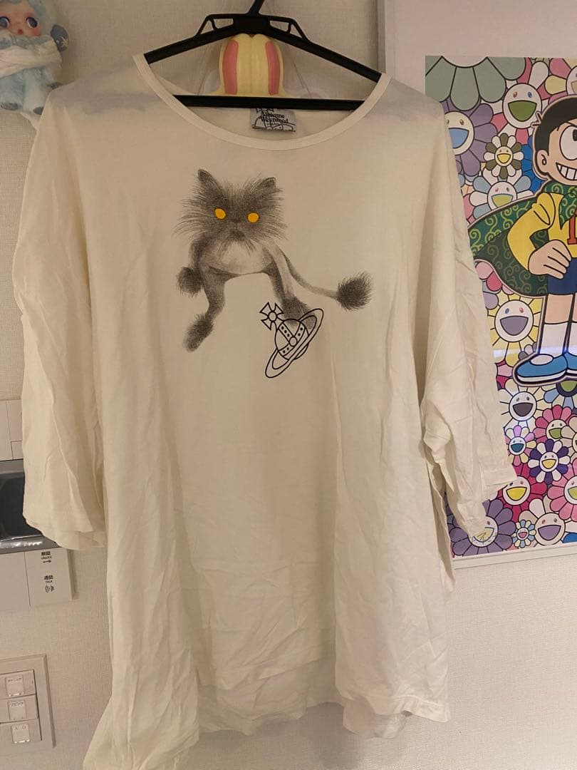 vivienne westwood man Tシャツ　猫プリント　白