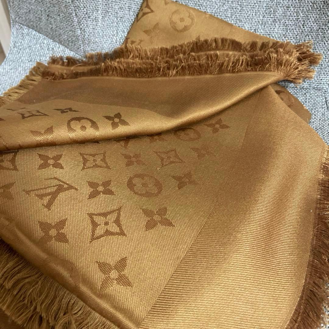 美品　LOUIS VUITTO モノグラム ショール ブラウン 茶色　キャメル