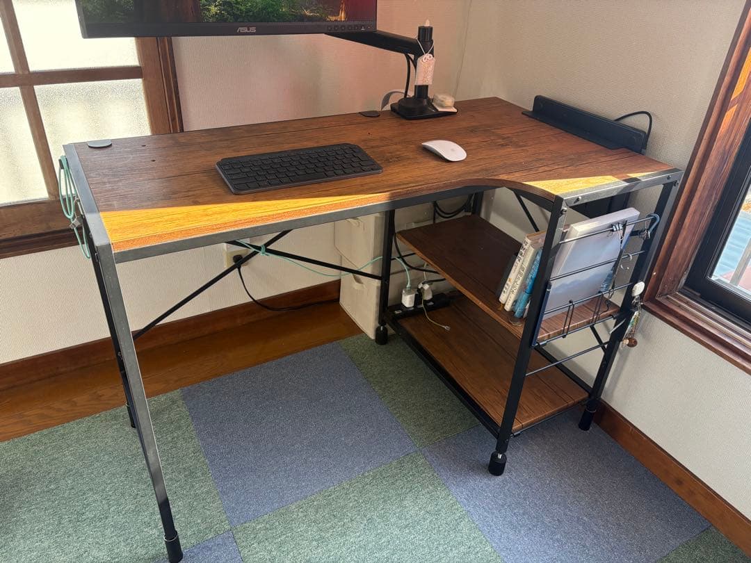【美品】　ヴィンテージテイスト　L型天板デスク　110WAL ニトリ　L字デスク