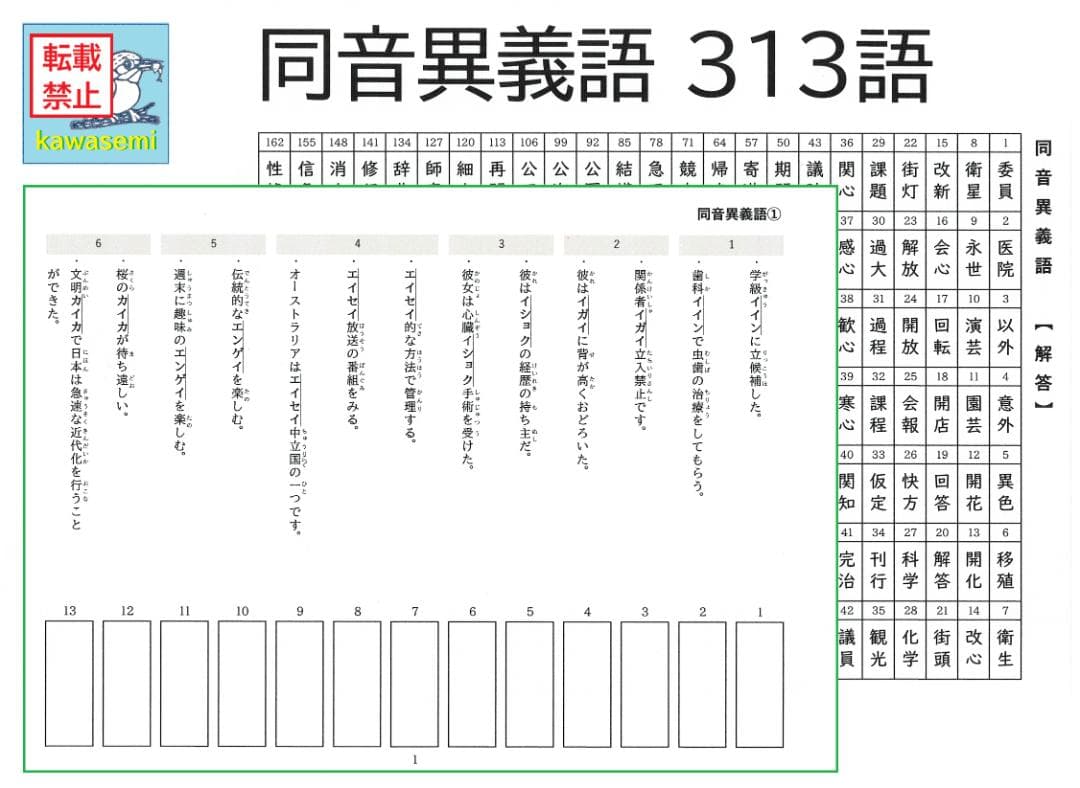 【中学受験】国語 知識編 サーパス 漢字 暗記カード 練習帳 7点セットa