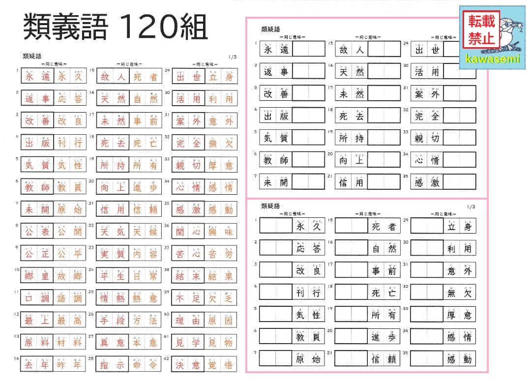 【中学受験】国語 知識編 サーパス 漢字 暗記カード 練習帳 7点セットa