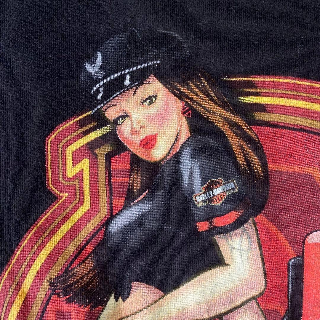 ⭐️美品⭐️ ハーレーダビッドソン　Tシャツ 黒　2XL　ピンナップガール　両面