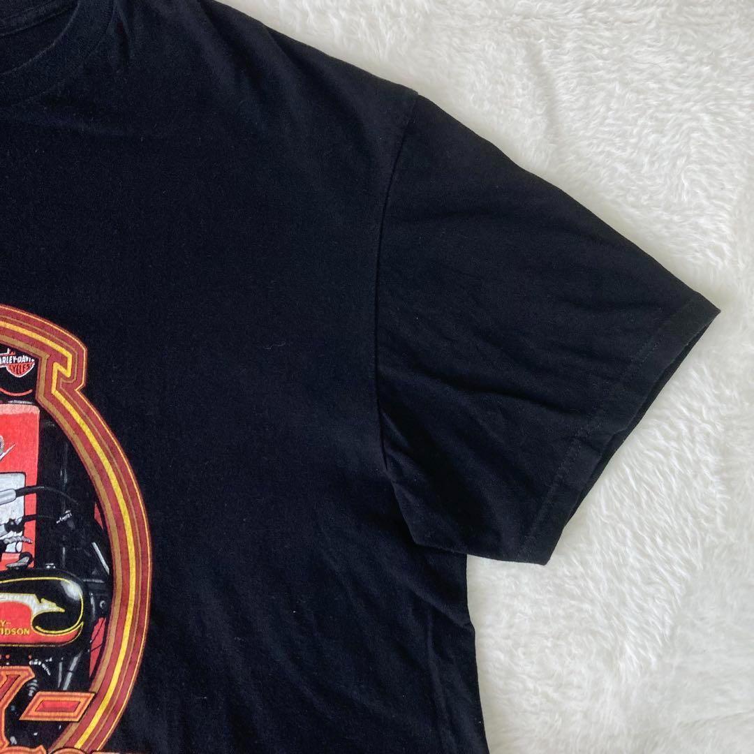 ⭐️美品⭐️ ハーレーダビッドソン　Tシャツ 黒　2XL　ピンナップガール　両面