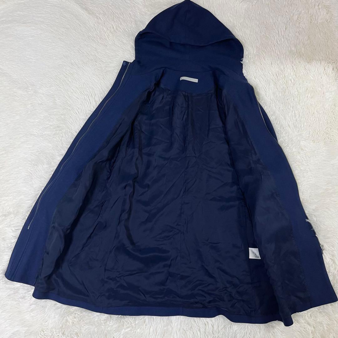【美品】定価8.6万 セオリーリュクス フーデッドコート ネイビー 38 M