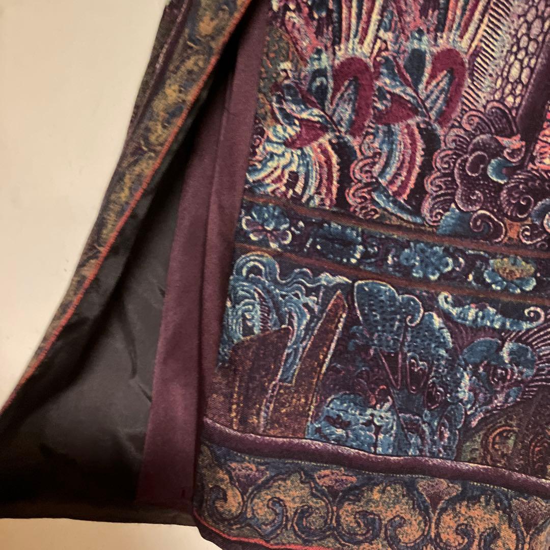Etro ウール シルク タイト スカート 総柄 パープル