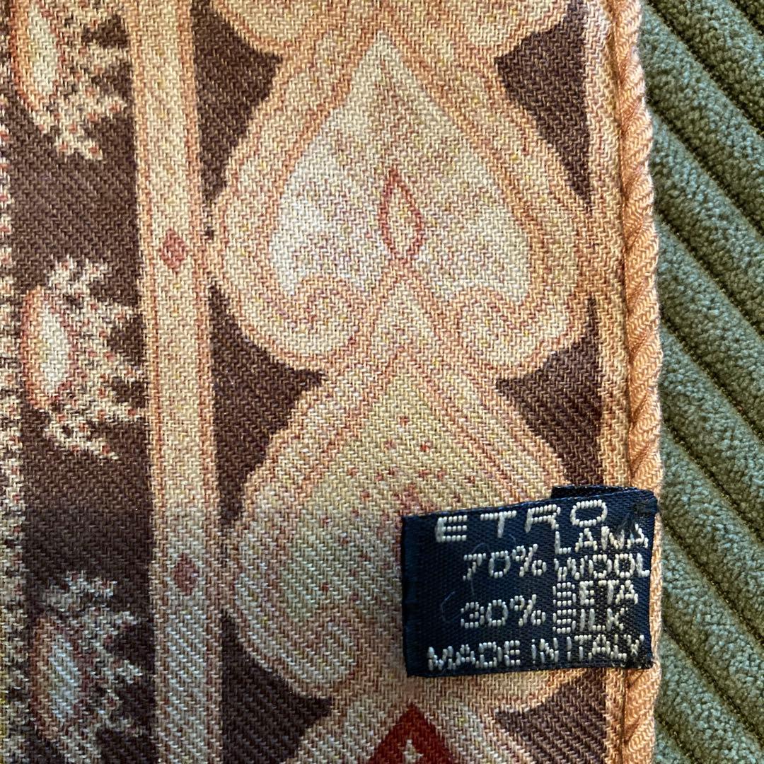 エトロ　ペイズリー柄ストール 大判 フリンジ付き未使用保管品
