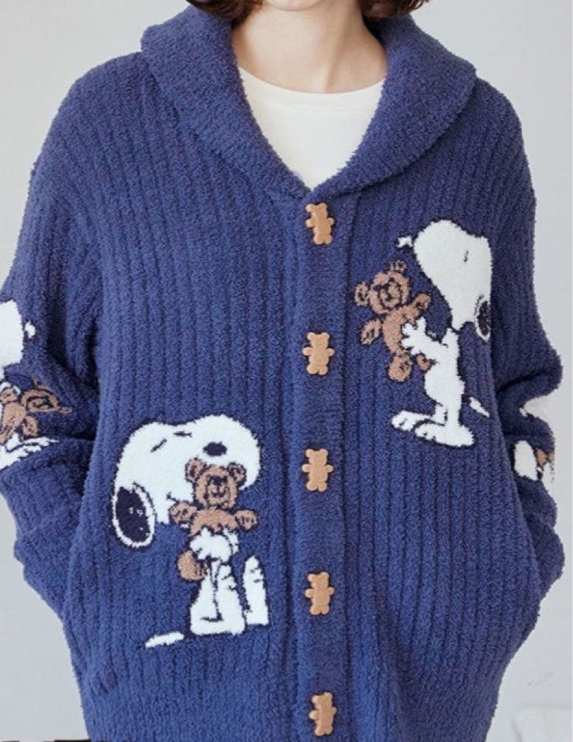 ジェラートピケ【PEANUTS】SNOOPY×BEAR ジャガード カーディガン
