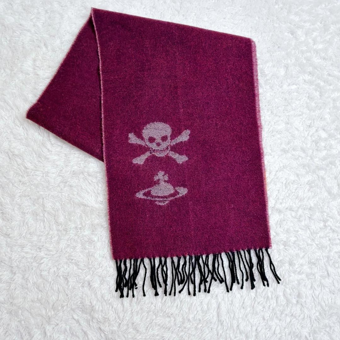 希少✨ Vivienne Westwood ドクロ オーブ マフラー ボルドー