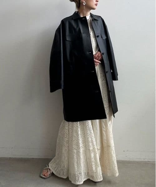 新品　PATCHWORK LACE FLARE SKIRT　ameri