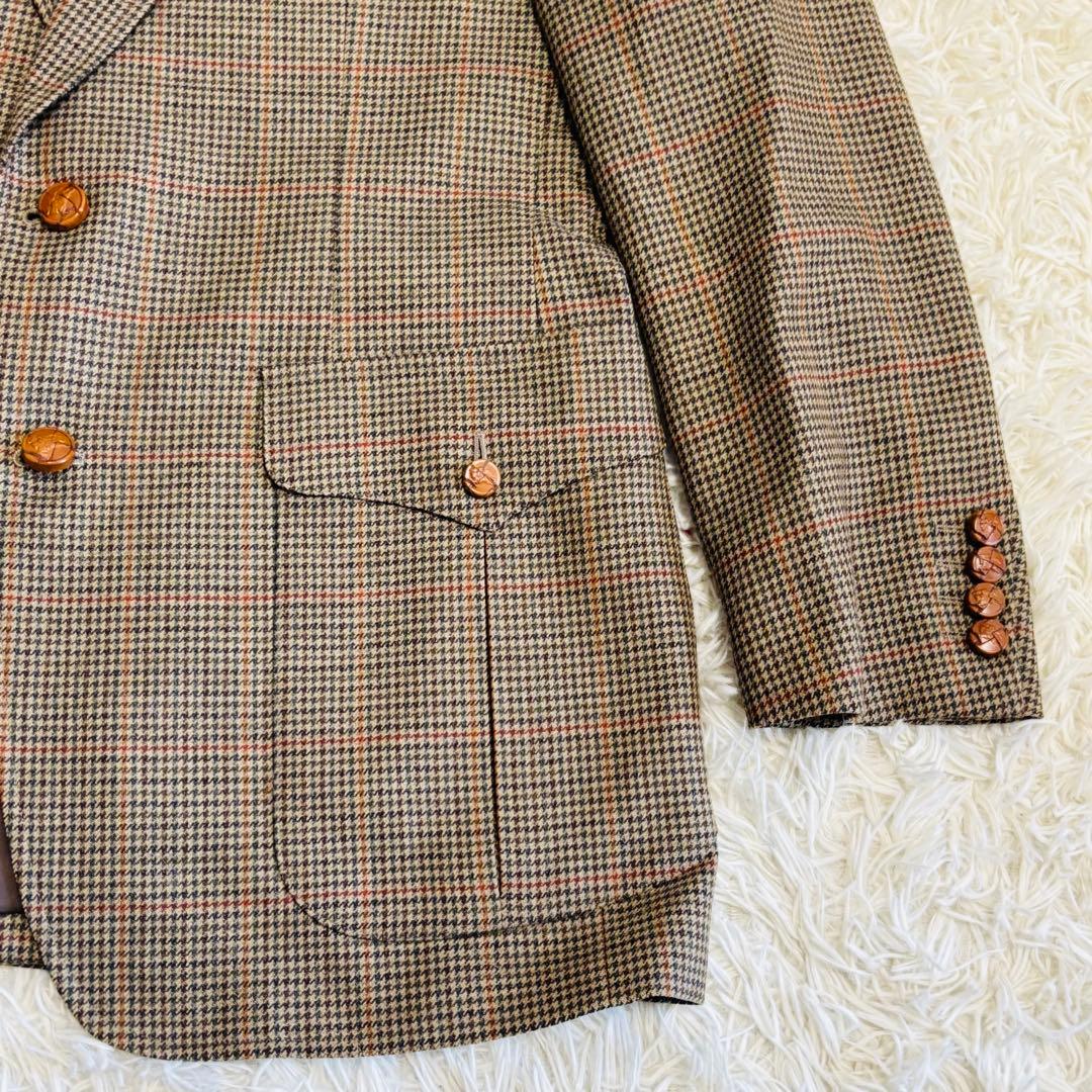 BURBERRY バーバリー テーラードジャケット 胡桃ボタン 千鳥柄 M