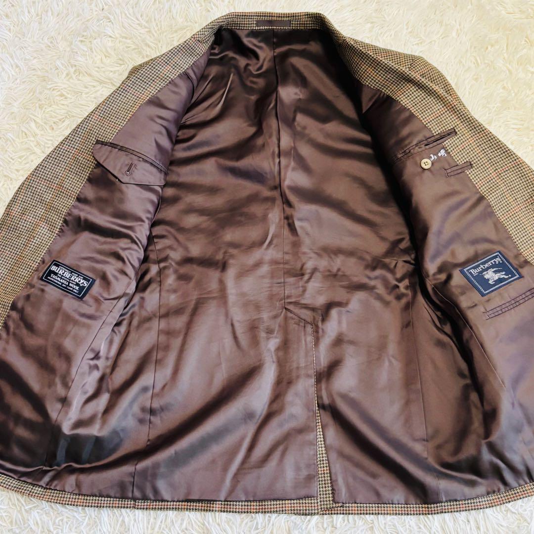 BURBERRY バーバリー テーラードジャケット 胡桃ボタン 千鳥柄 M