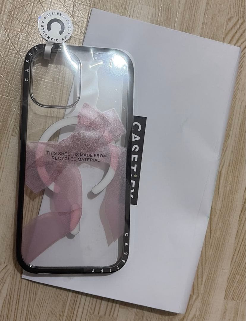 Pink Organza Ribbon iPhone 17 ケース