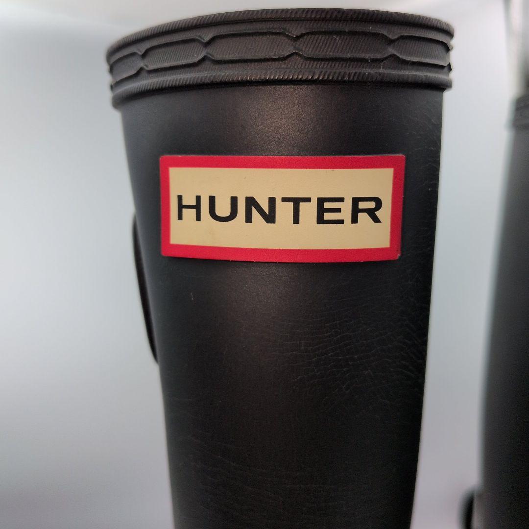 HUNTER グリーン ロングブーツ バックル付き