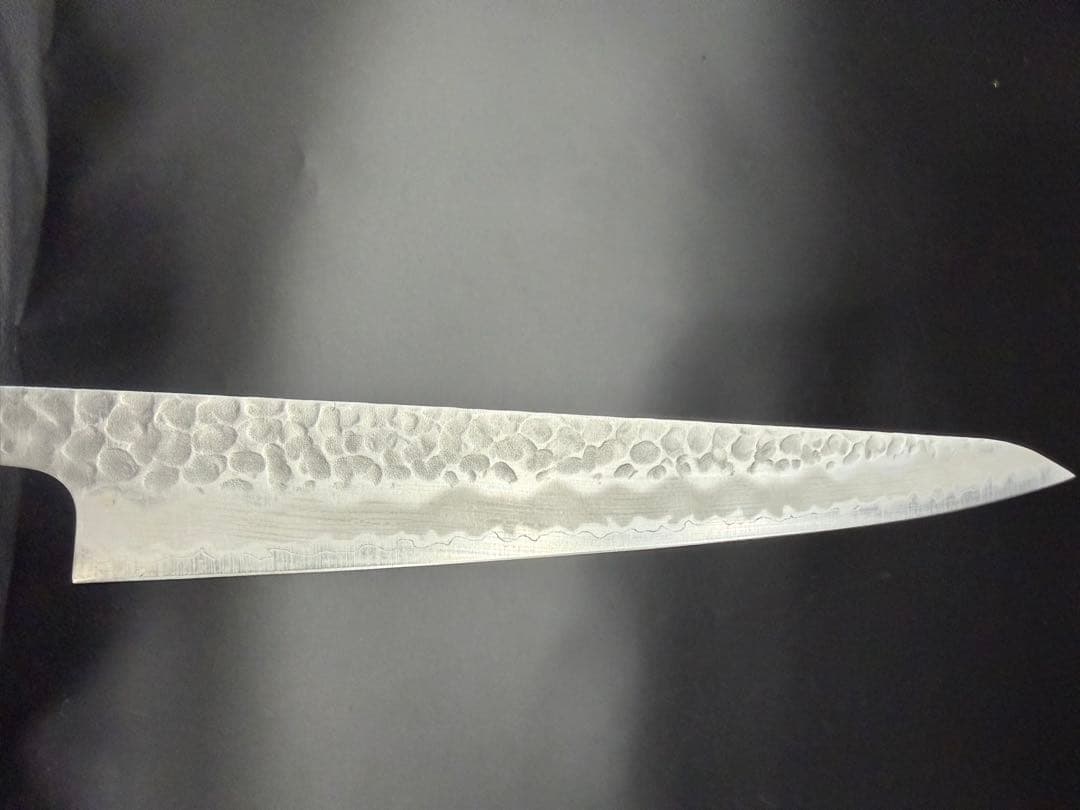 残り1本　日本製　青紙スーパー鋼割り込み筋引き包丁240mm 樫木八角柄