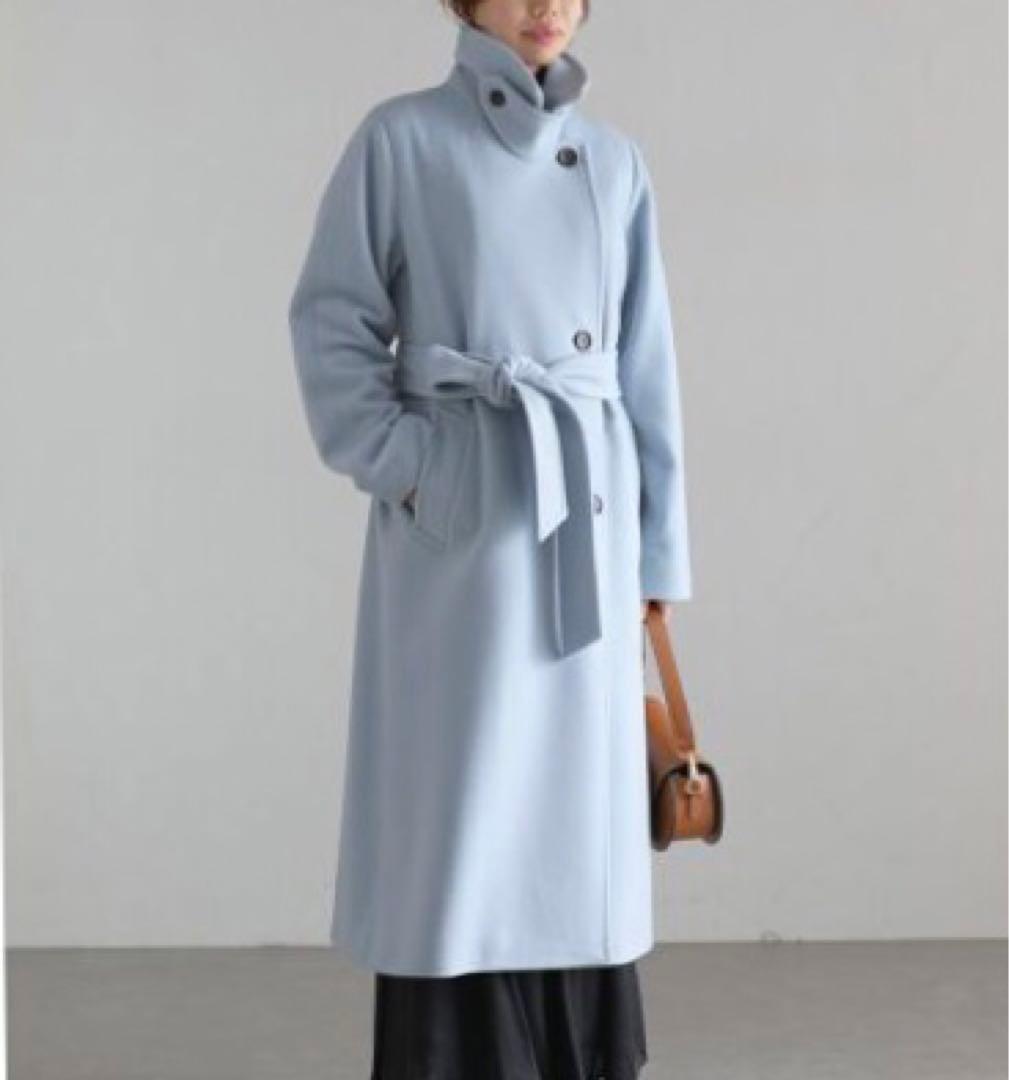 24AW ラトータリテ ステンカラーコート 定価4.9万 ロング キャメル 38