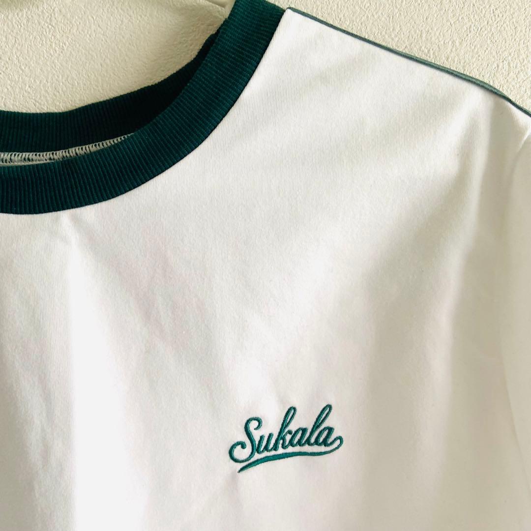 【SUKALA】ブラトップ付きラインクロップドTee サイズL L 白