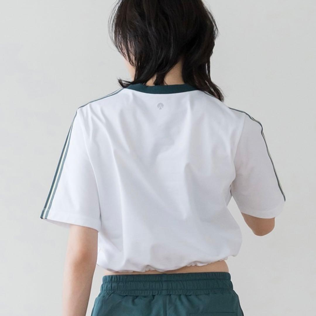 【SUKALA】ブラトップ付きラインクロップドTee サイズL L 白