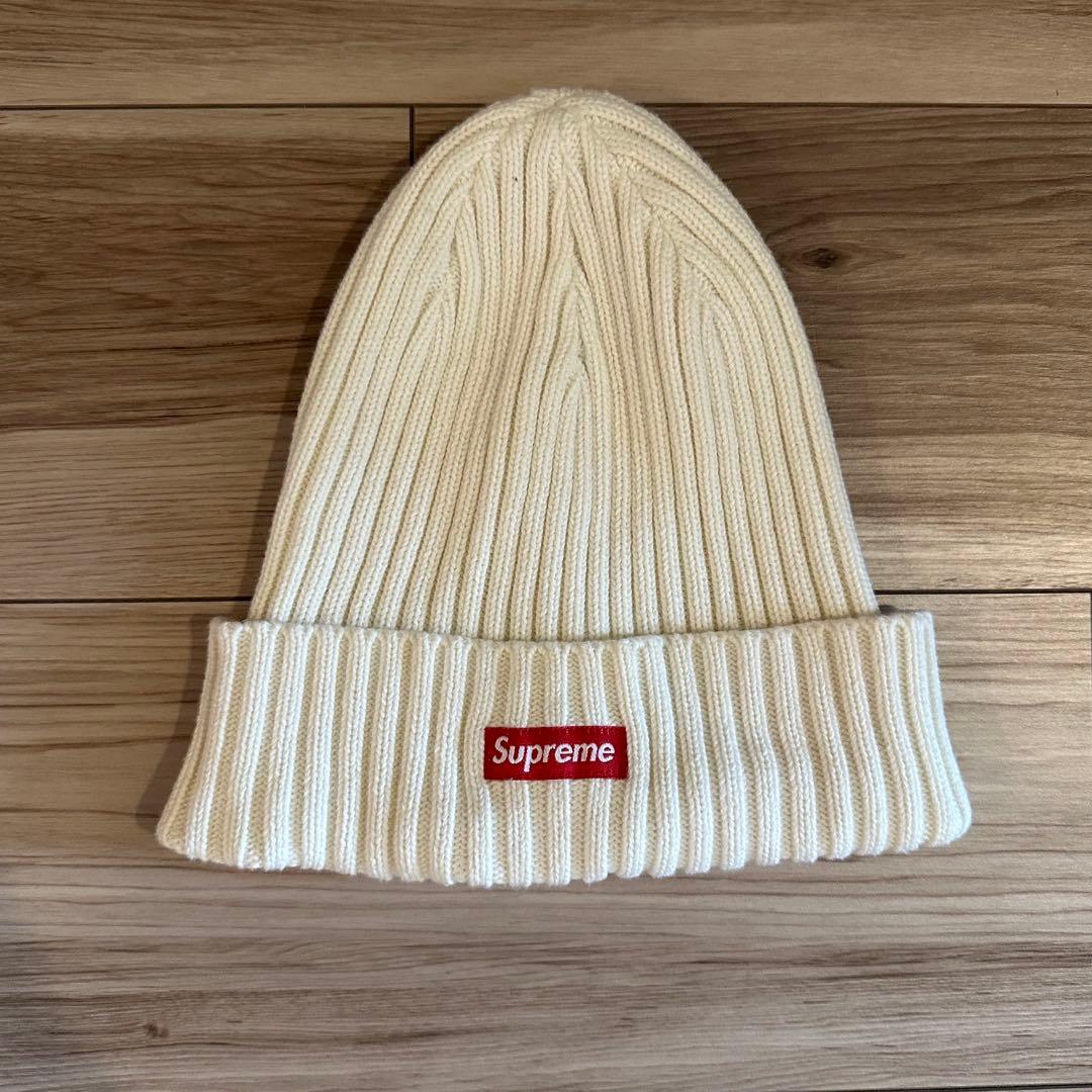 Supreme ホワイト ニット帽【ステッカーとショッパー付き】