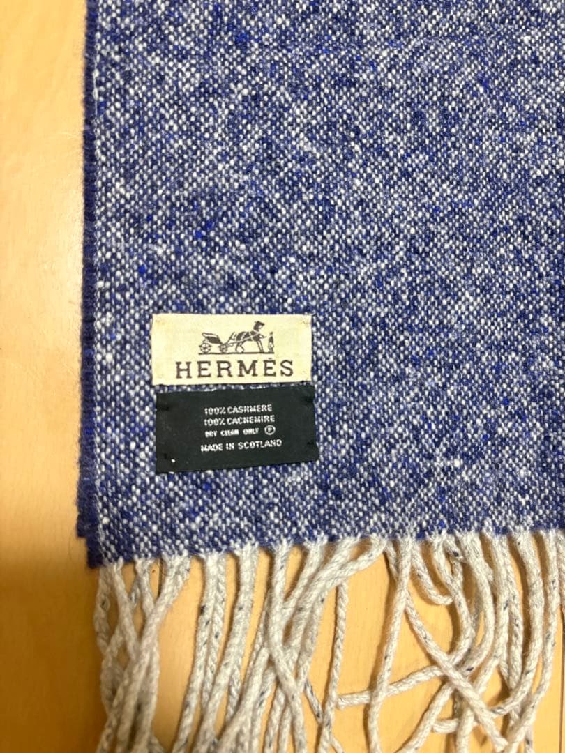 HERMES カシミア100％ スコットランド製　大判ストール　マフラー