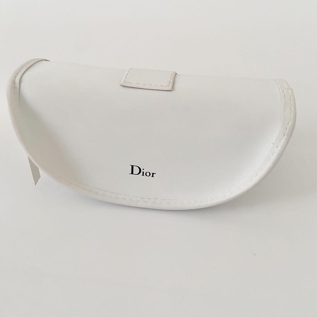極美品　DIOR ラインストーン　サングラス　ライトカラー　ロゴ　装飾　黒縁