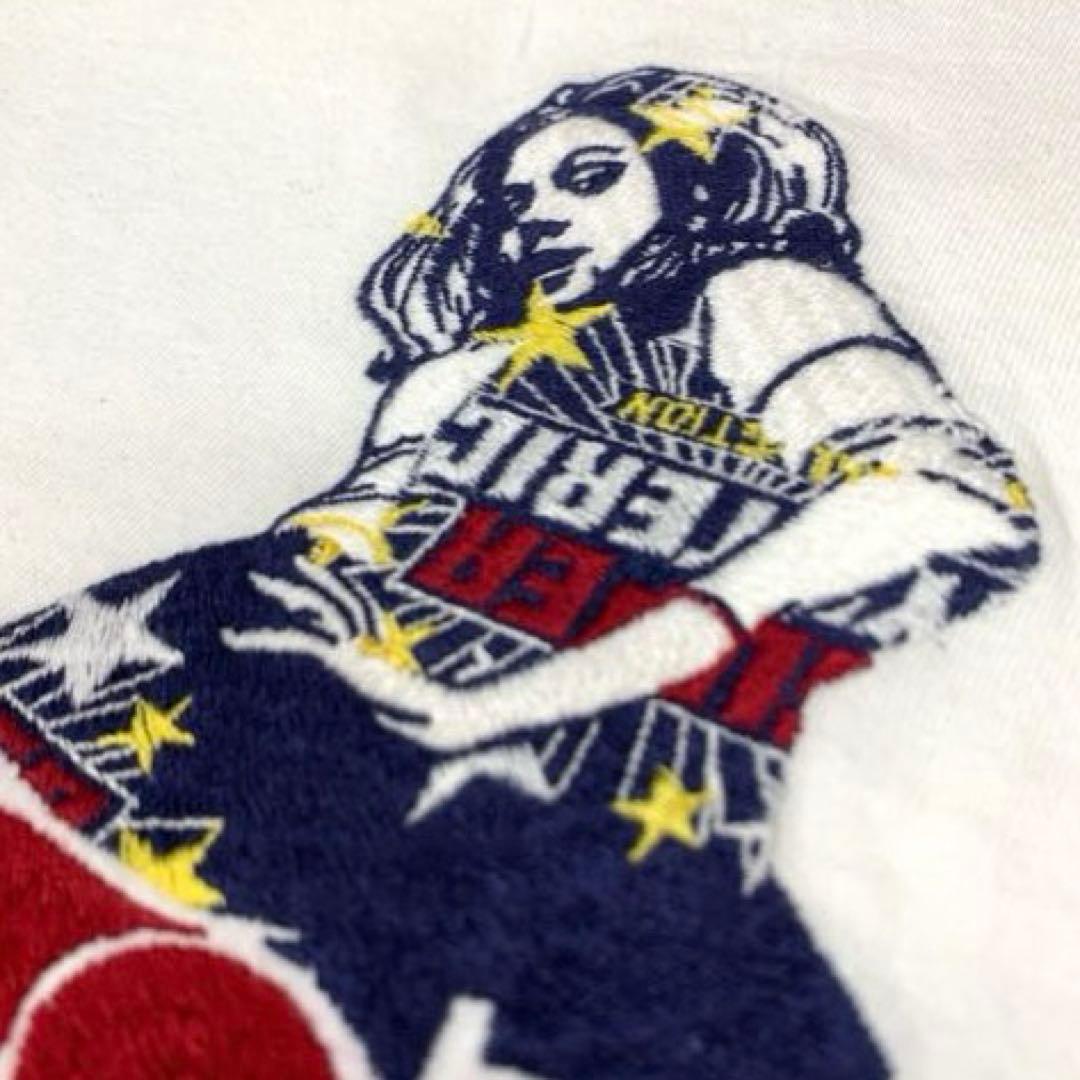 HYSTERIC GLAMOUR 刺繍 ヴィクセンガール ロゴ Tシャツ 白　L