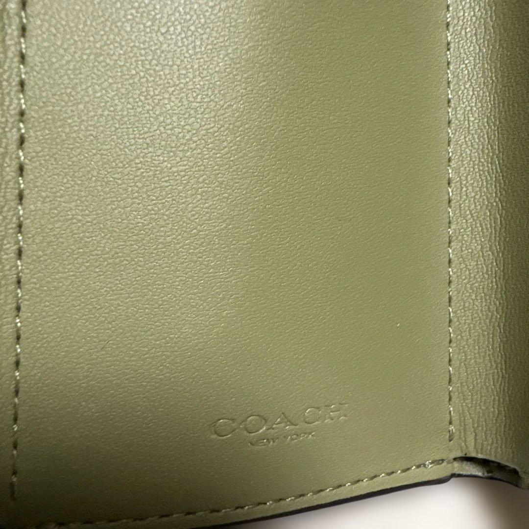 COACH 三つ折り財布 オリーブグリーンミニ財布