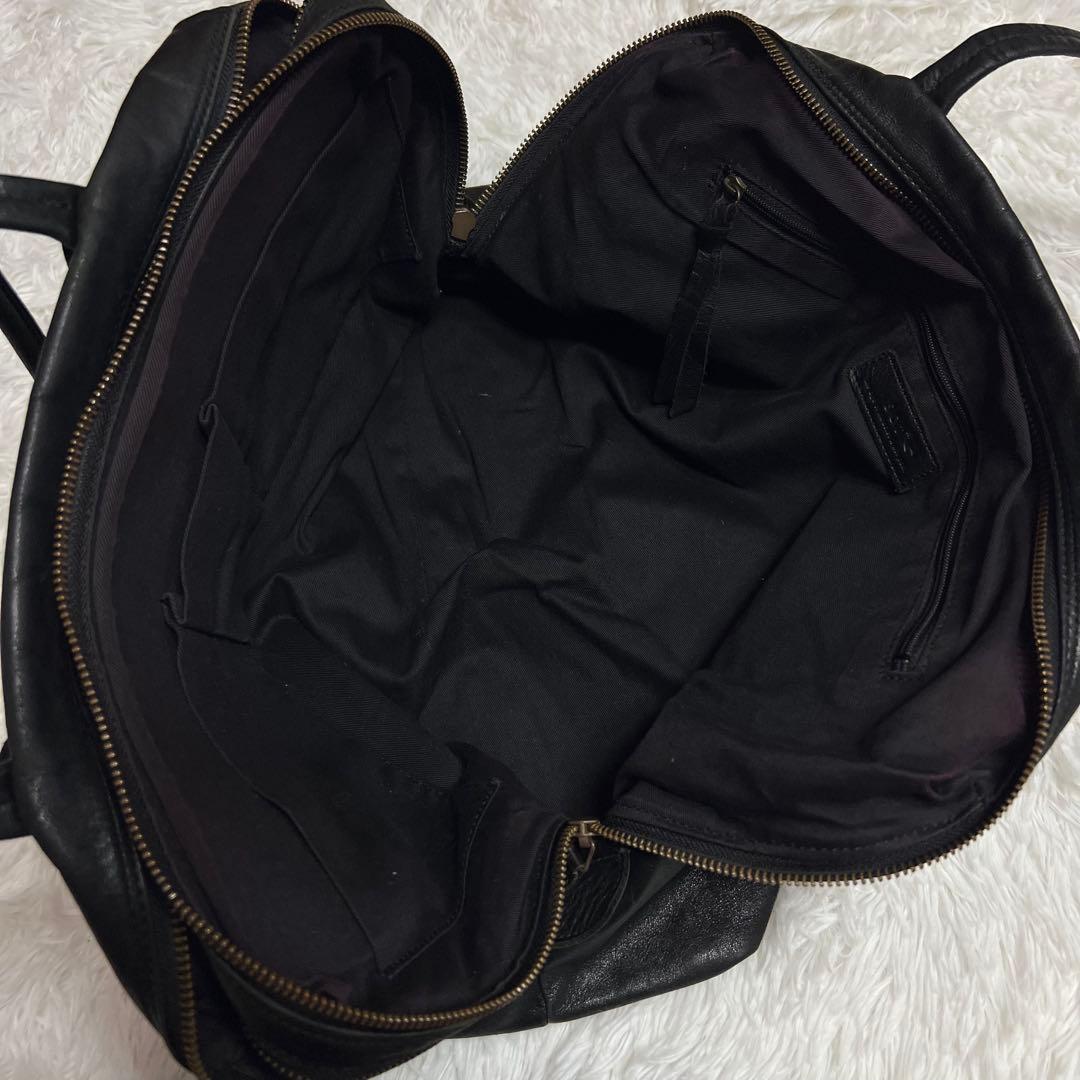 sot ボストンバッグ　黒　レザー　本革