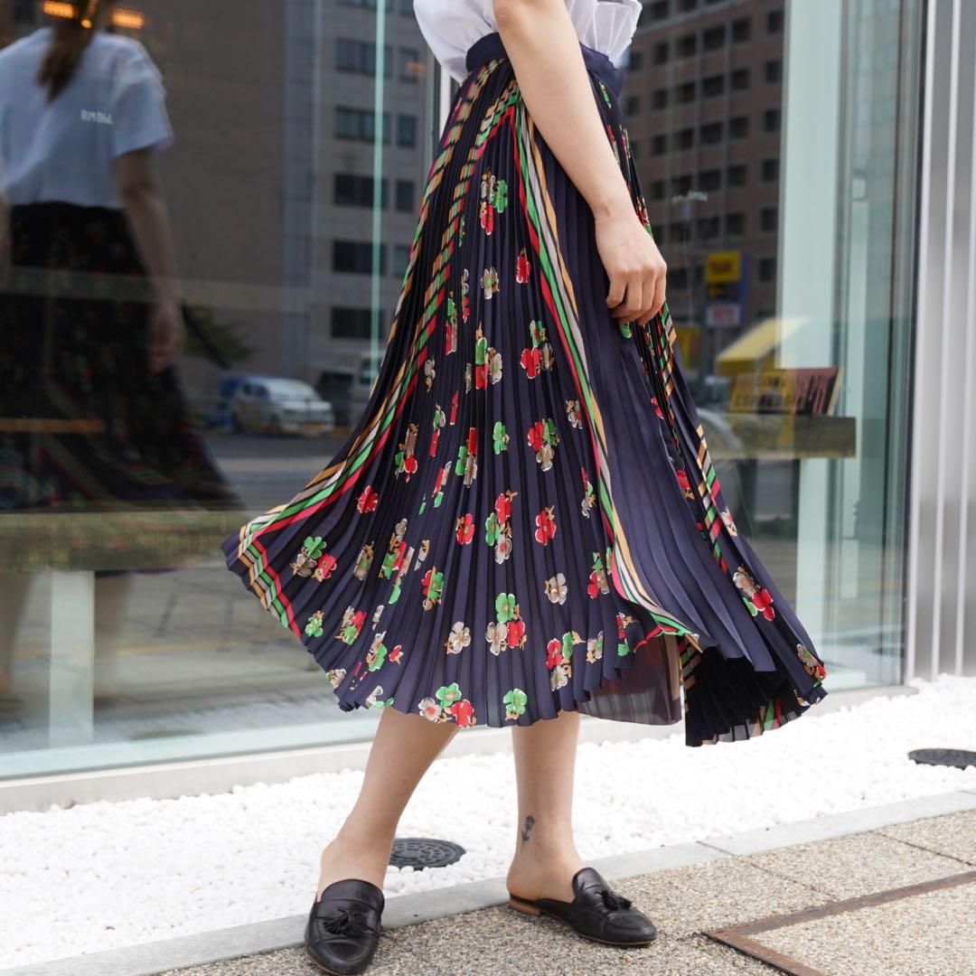 美品[sacai]1ArchivePrintMixSkirt(NAVY)