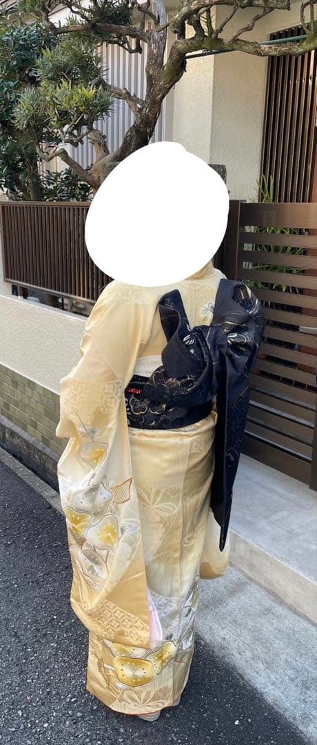 やまと　振袖単品　花柄 【黄色】