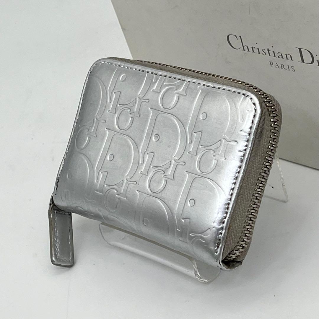 クリスチャンディオール 折り財布 ケース トロッター柄 ラウンドファスナー