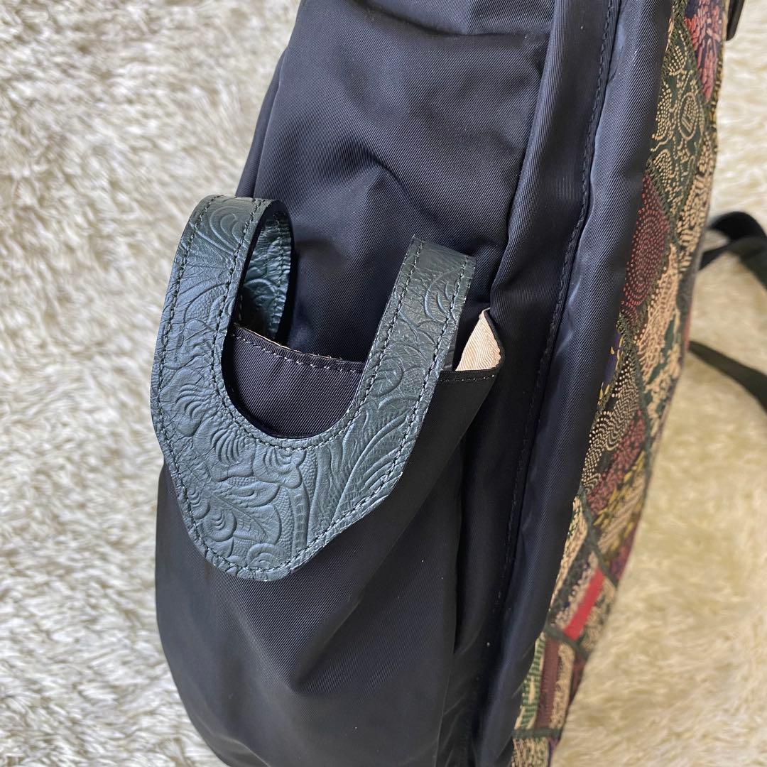 美品 江戸三紅印傳 伝統紋様 総柄 ボディーバッグ ショルダー パッチワーク