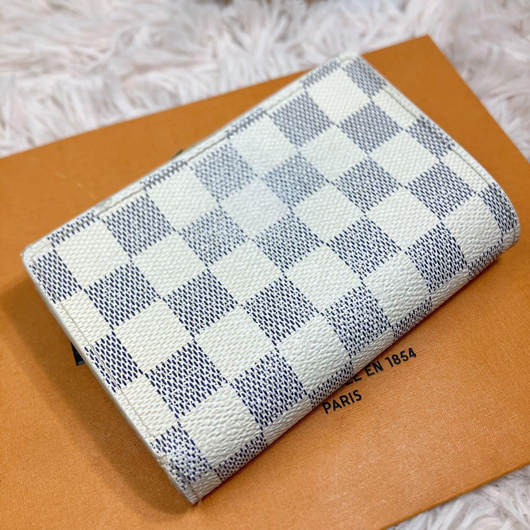 美品 ルイヴィトン ダミエ アズール ポルトフォイユ ヴィエノワ 折り財布 新型