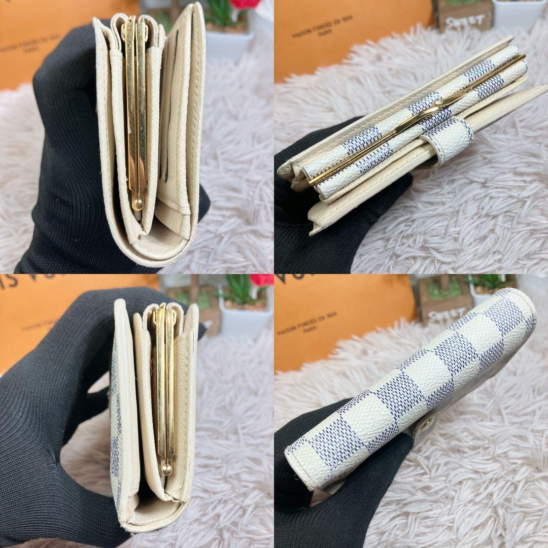 美品 ルイヴィトン ダミエ アズール ポルトフォイユ ヴィエノワ 折り財布 新型