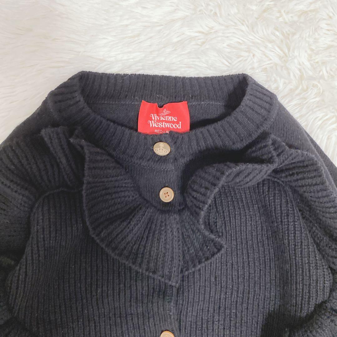 希少 美品 ヴィヴィアンウエストウッド ラブフリル カーディガン オーブボタン