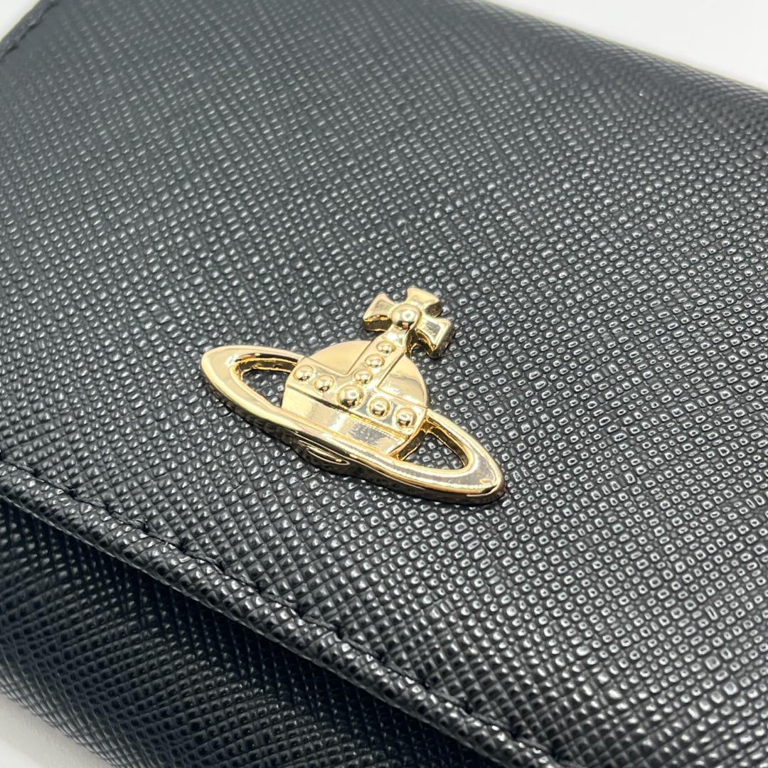 大人気 Vivienne Westwood 特価 がま口 金オーブ 折財布 黒