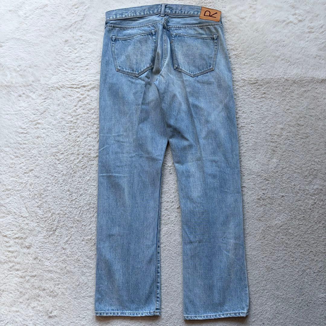 極美品✨45R 風比古デニムの5 あい風加工 刺し子 ブルー 定価7.9万