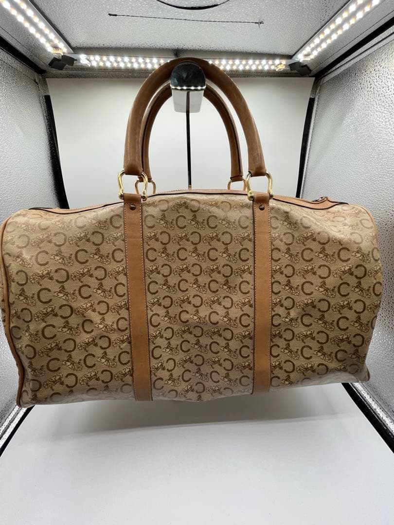 CELINE マカダム ボストンバッグ レザー セリーヌ