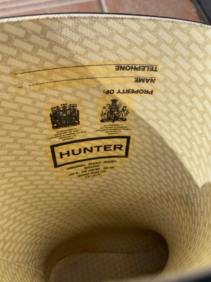 HUNTER ブラック 長靴 取り外し可能な ファー付き　24.5cm