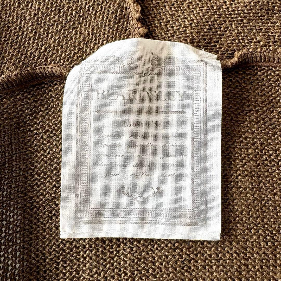 ■美品BEARDSLEY【定価1.7】リネン ショートカーディガンブラウン