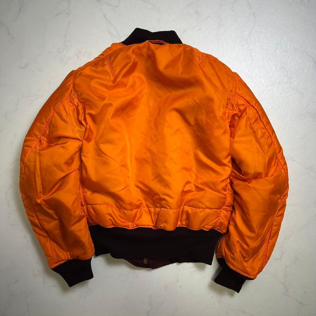 【80s】美品 三本タグ アルファ MA-1 フライトジャケット マルーン S