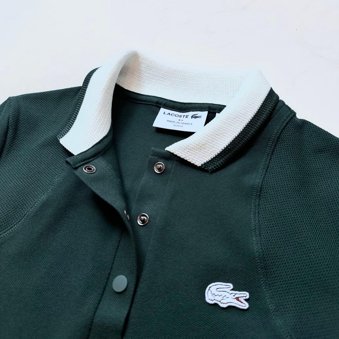 完売品✨ラコステ フランスメイドシングルジャージポロシャツ グリーン 36（M）
