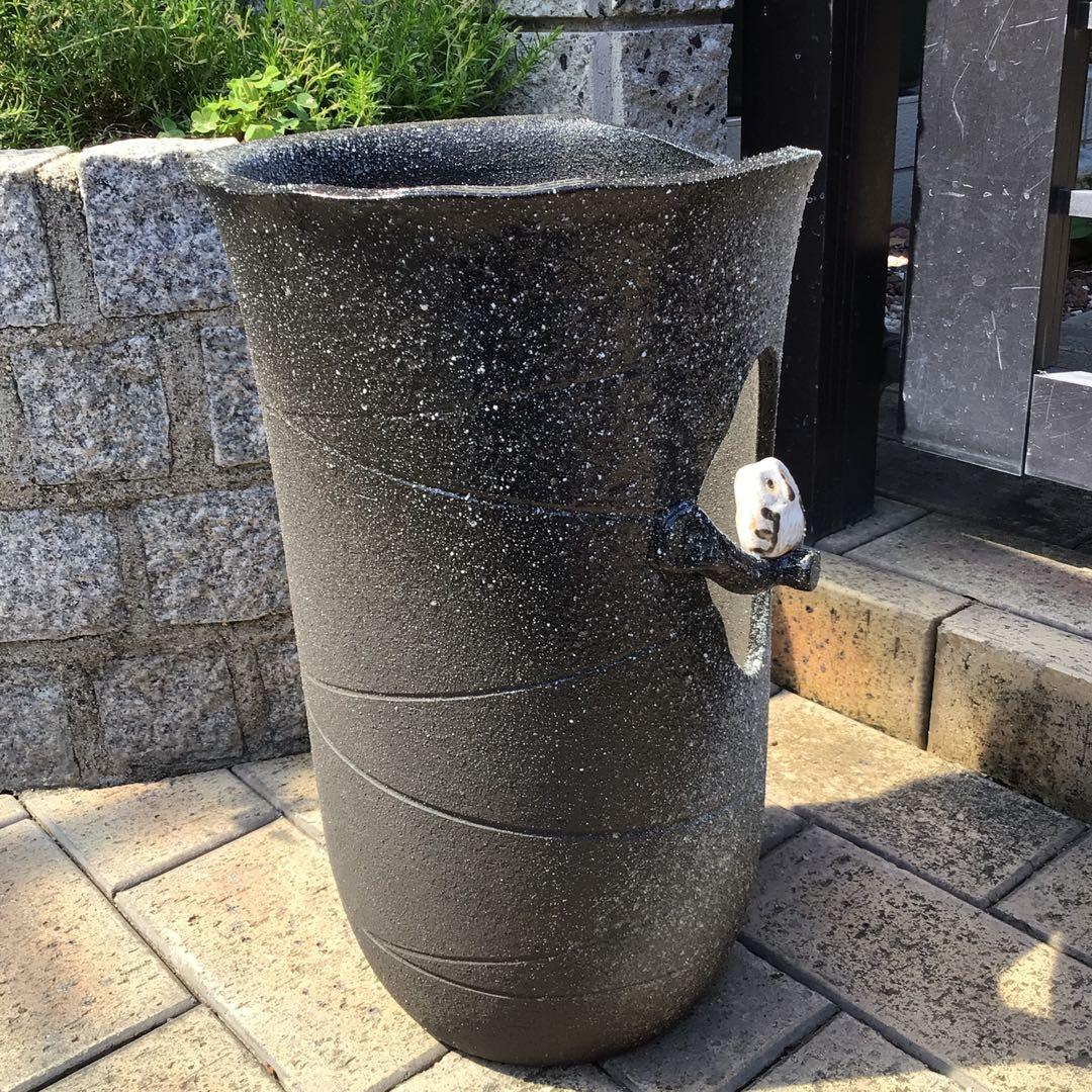 信楽焼　ふくろう付き傘立て
