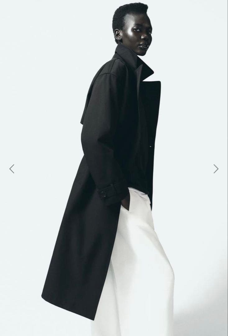 新品　ZARA Sサイズ 黒 ベルト付きトレンチコート