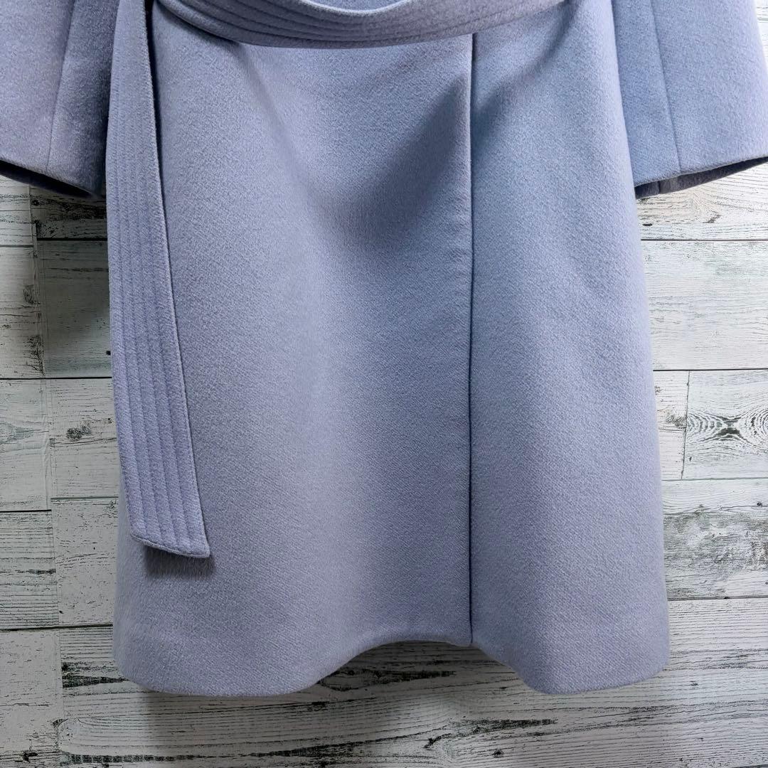 ☆高級カシミヤ100%☆デプレトゥモローランド　ベルテッドロングコート　ブルー