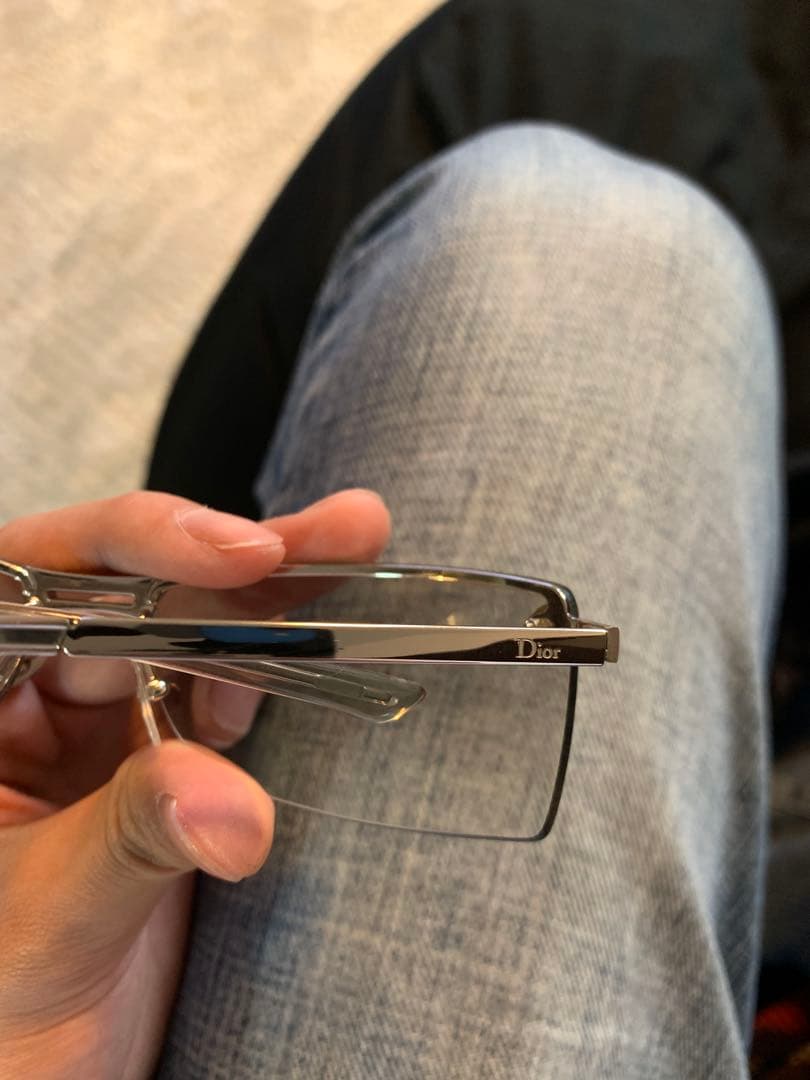 NI99AR　DIORシルバーリムレスサングラス　正規品